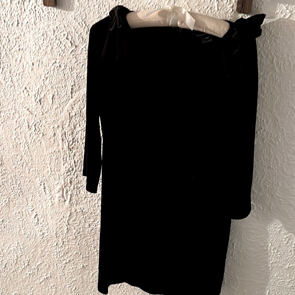 French connection black velvet dress
